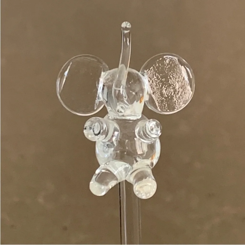 NWOT Vtg Princess House Crystal Glass Elephant Swizzle Stick Stirrer